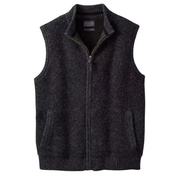 Pendleton Shetland Wool Fleece Lined Sweater Vest Reversible - Picture 1 of 9